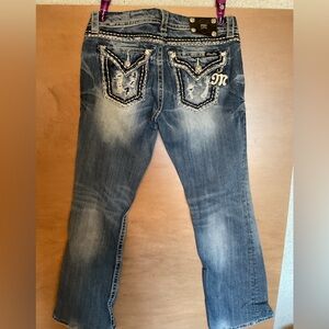 Miss Me Boot Cut Jeans with Embellished Back Pockets - Blue